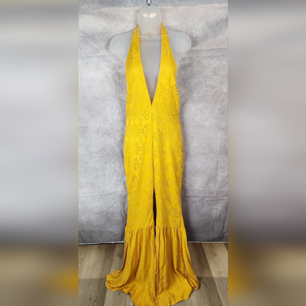 Yellow Halter Jumpsuit